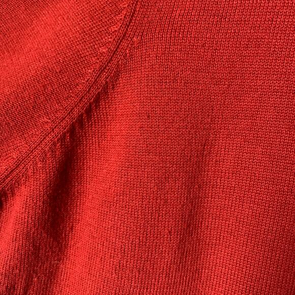 Koret Red Short Sleeve Sweater Blouse Mock Neck Partial Back Texture Front XL - Picture 9 of 15